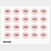 Sticker Rond Fille de paille rose Merci d'anniversaire beaucoup (Feuille)