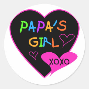 Sticker Rond Fille de Papa Tee - shirts, Casquettes, Mugs, Bout