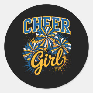 Sticker Rond Fille de pom-pom girls Équipe de Cheerleader Squad