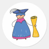 Sticker Rond Fille de remise des diplômes amusante avec diplôme (Devant)