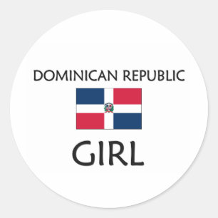 STICKER ROND FILLE DE RÉPUBLIQUE DOMINICAINE
