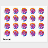 Sticker Rond Fille de Skateboard (Feuille)