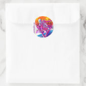 Sticker Rond Fille de Skateboard (Sac)