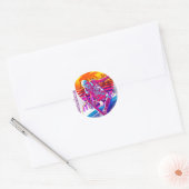 Sticker Rond Fille de Skateboard (Enveloppe)