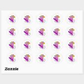 Sticker Rond Fille de snowboard (Feuille)