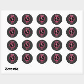 Sticker Rond Fille de soccer rose brillant (Feuille)