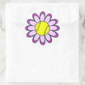 Sticker Rond Fille de softball rose (Sac)