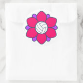 Sticker Rond Fille de volley-ball rose chaud (Sac)