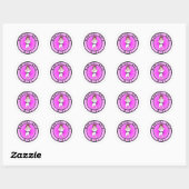 Sticker Rond Fille des arts martiaux (Feuille)