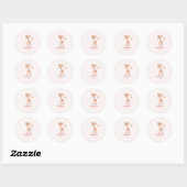 Sticker Rond Fille Des Cerfs Et Papillons Floraux (Feuille)