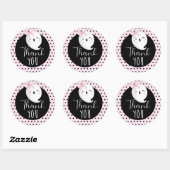 Sticker Rond Fille d'Halloween Anniversaire Merci rose noir (Feuille)