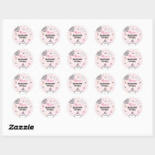 Sticker Rond Fille d'Halloween Anniversaire rose mignon Fantôme (Feuille)