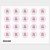 Sticker Rond Fille d'hiver 1er anniversaire mignonne Penguin Me (Feuille)
