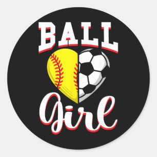 Sticker Rond Fille Douce Cadeaux pour Amateurs de Football Femm