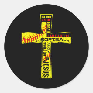 Sticker Rond Fille Douce Croix Chrétienne Foi J'ai Besoin De Do
