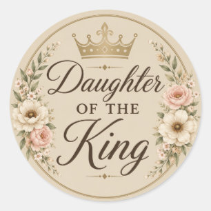 Sticker Rond Fille du Roi 1,5" Feuille ronde de