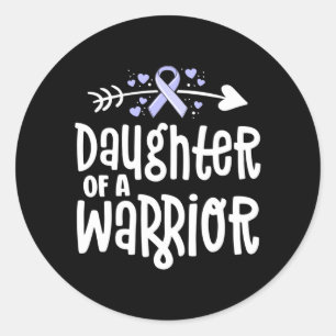 Sticker Rond Fille d'un guerrier Pérywinkle Cancer de l'estomac