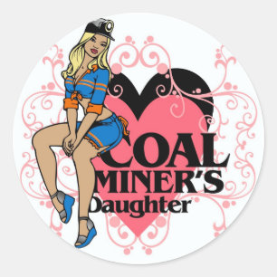 STICKER ROND FILLE D'UN MINEUR DE CHARBON