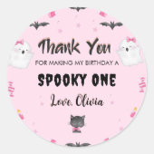 Sticker Rond Fille éffrayante Halloween fête d'anniversaire (Devant)