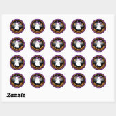 Sticker Rond Fille Enfant mignonne Fantôme & Parties scintillan (Feuille)