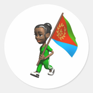Sticker Rond Fille érythréenne