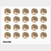 Sticker Rond Fille et chien (Feuille)