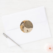 Sticker Rond Fille et chien (Enveloppe)