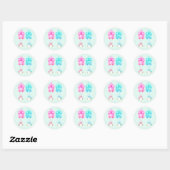 Sticker Rond Fille et garçon jumeaux (Feuille)