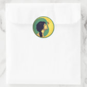 Sticker Rond Fille et lune 1920 (Sac)