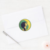 Sticker Rond Fille et lune 1920 (Enveloppe)