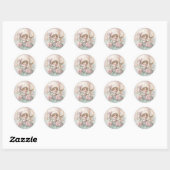 Sticker Rond Fille et Renne (Feuille)