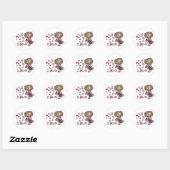 Sticker Rond Fille Fleur Le Jour Du Mariage (Feuille)
