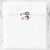Sticker Rond Fille Fleur Le Jour Du Mariage (Sac)