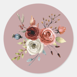 Sticker Rond Fille Fleur Lilac