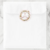 Sticker Rond Fille florale séchée rose Première communion saint (Sac)