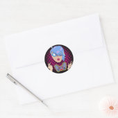 Sticker Rond fille gamer (Enveloppe)