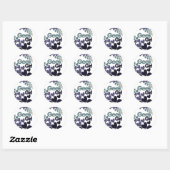 Sticker Rond Fille geek (Feuille)