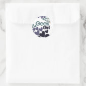 Sticker Rond Fille geek (Sac)