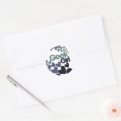 Sticker Rond Fille geek (Enveloppe)