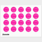 Sticker Rond Fille Girly (Feuille)