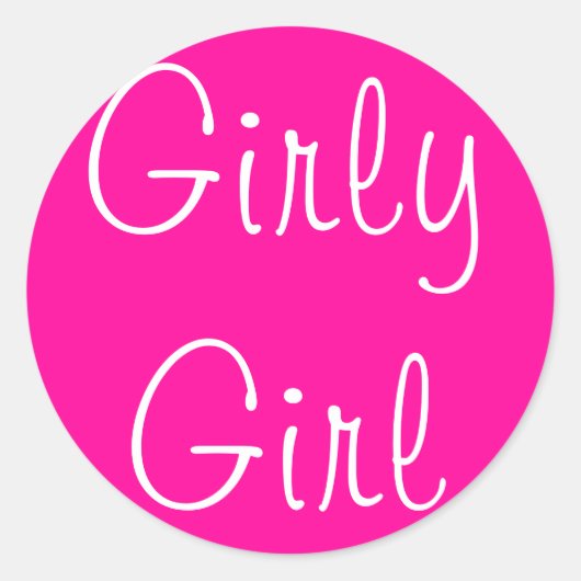 Sticker Rond Fille Girly (Devant)