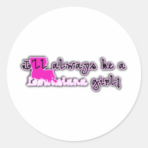Sticker Rond Fille Girly de la Louisiane