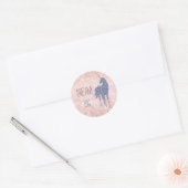 Sticker Rond Fille Glam Blush rose violet Parties scintillant U (Enveloppe)