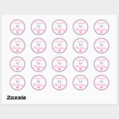 Sticker Rond Fille Glam rose Lilac violet Parties scintillant 1 (Feuille)