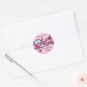 Sticker Rond Fille glamour Anniversaire (Enveloppe)