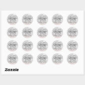 Sticker Rond Fille Grunge Argent Rose Parties scintillant Foil  (Feuille)