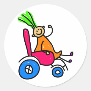 Sticker Rond Fille handicapée