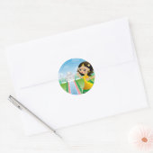 Sticker Rond fille indienne (Enveloppe)