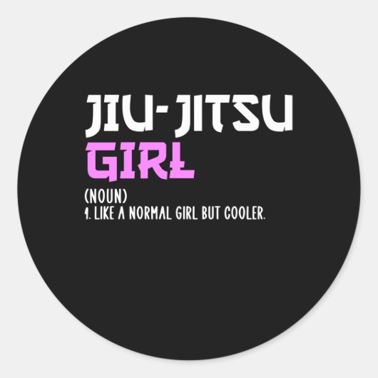 Sticker Rond fille jiu-jitsu (Devant)