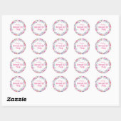 Sticker Rond Fille jolie Tropical Rose Fleur Douce 16 (Feuille)
